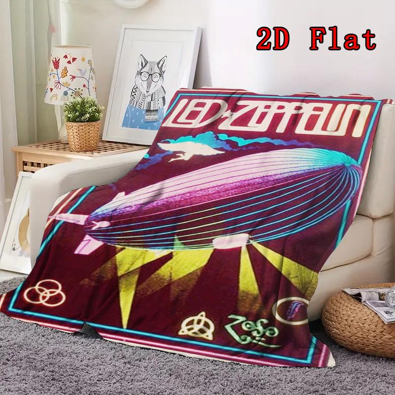 Vintage Zeppelin 2D Flat Pattern Flannel Blanket High quality All Seasons Warmth and Comfort Perfect for Christmas Gifts.MMT0918219