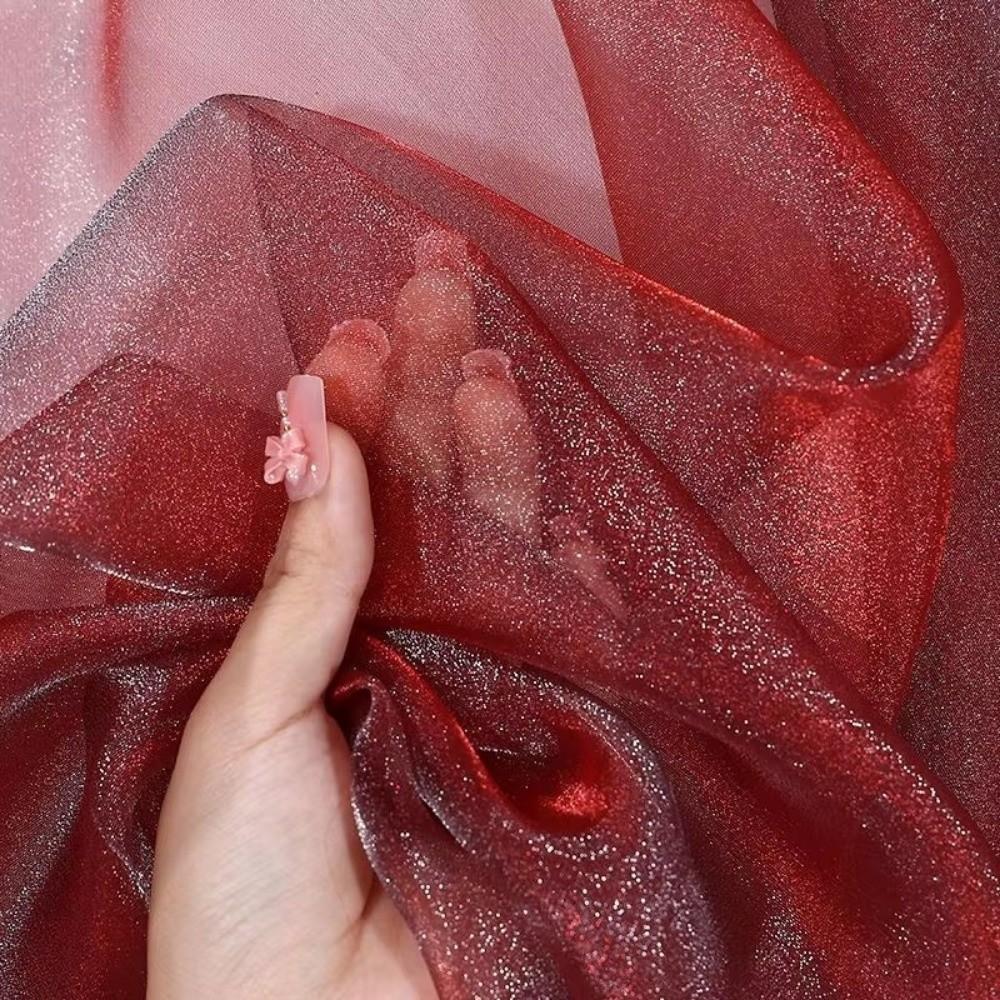 Блестящая Тюлевая Ткань Мягкая Флуоресцентная Ткань Органза Ткань Органза с Блеском Сценический Свадебный Декор