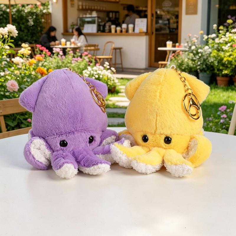 1Pc 10Cm Octopus Plush Pendant Stuffed Colorful Ocean Animal Cartoon Key Chain Decor Plushie For Bag Gift Child Accompanying
