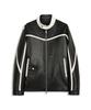 Doffjason Oversized Mixed Leather Racing Jacket