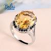2023 Light Luxury Natural Citrine Large Gemstone Ring Women's Fine Jewelry Anniversary Gift 925 Sterling Silver