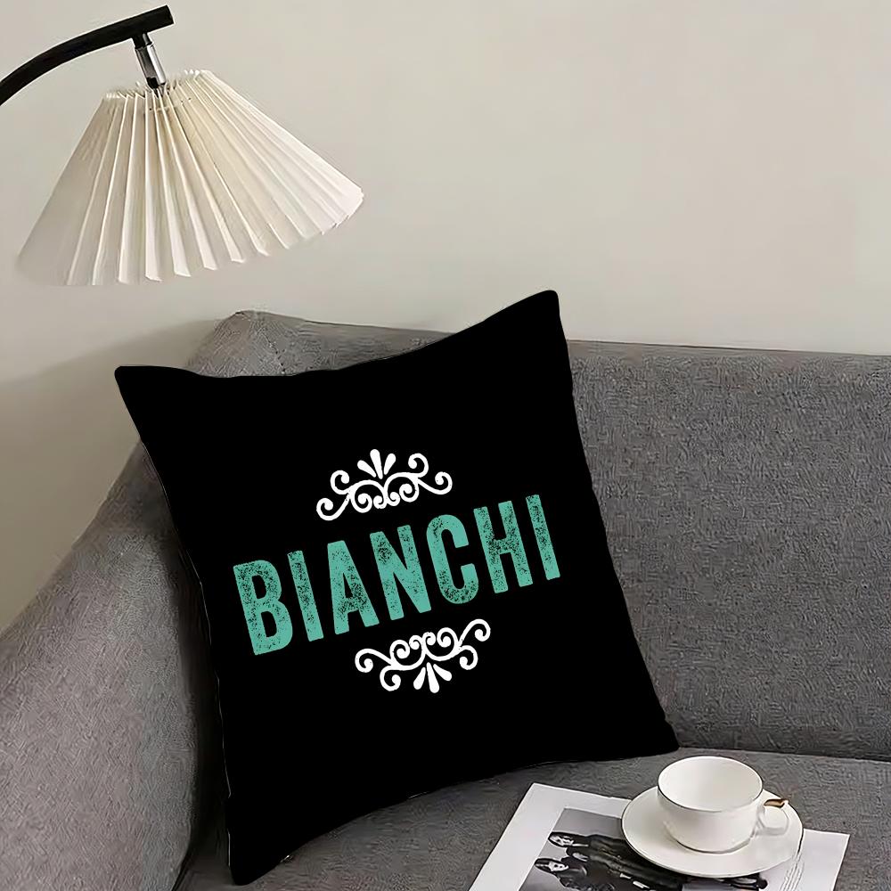 Luxury BBianchi Logo Cushion Cover Elegant Comfort Pillowcase Sofa Bed Doublesided Printed Invisible Zipper Home Decor