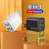 USB Charger 6 Ports Fast Charging Mobile Cell Phone Wall Adapter for  Xiaomi Samsung Phone Charger EU/KR Plug