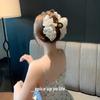 Элегантный большой зажим-коготь в горошек, Зажим для волос в форме облака с бантом для причесок на половину собранных волос, Премиальный зажим для волос на затылок