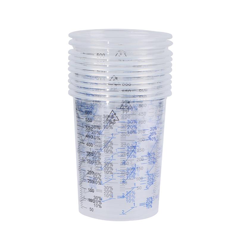 10Pcs 600Ml Plastic Paint Mixing Cup Mixing Pot Paint Mixing Calibration Cup