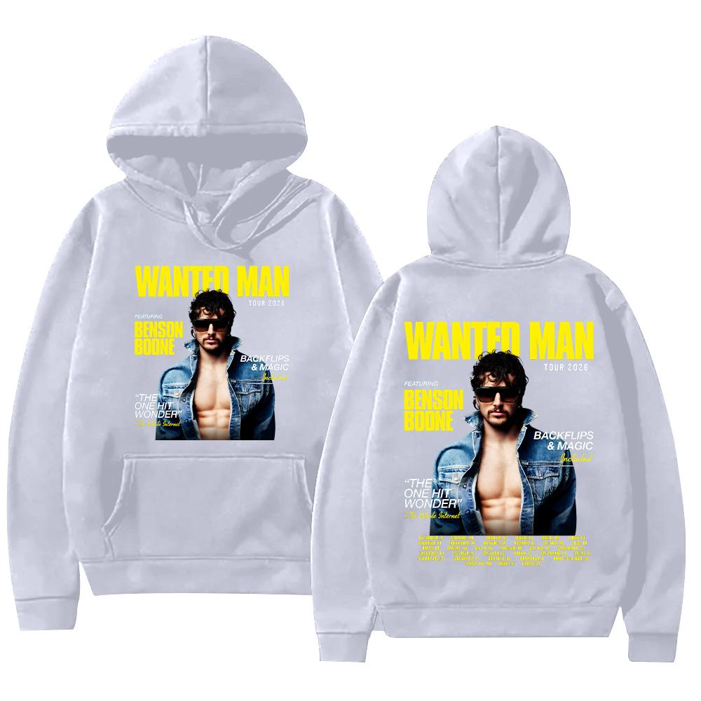 Benson Boone Wanted Man Tour 2026 Hoodies Men Women Clothing Fashion Long Sleeve Sweatshirts Casual Hip Hop Pullovers