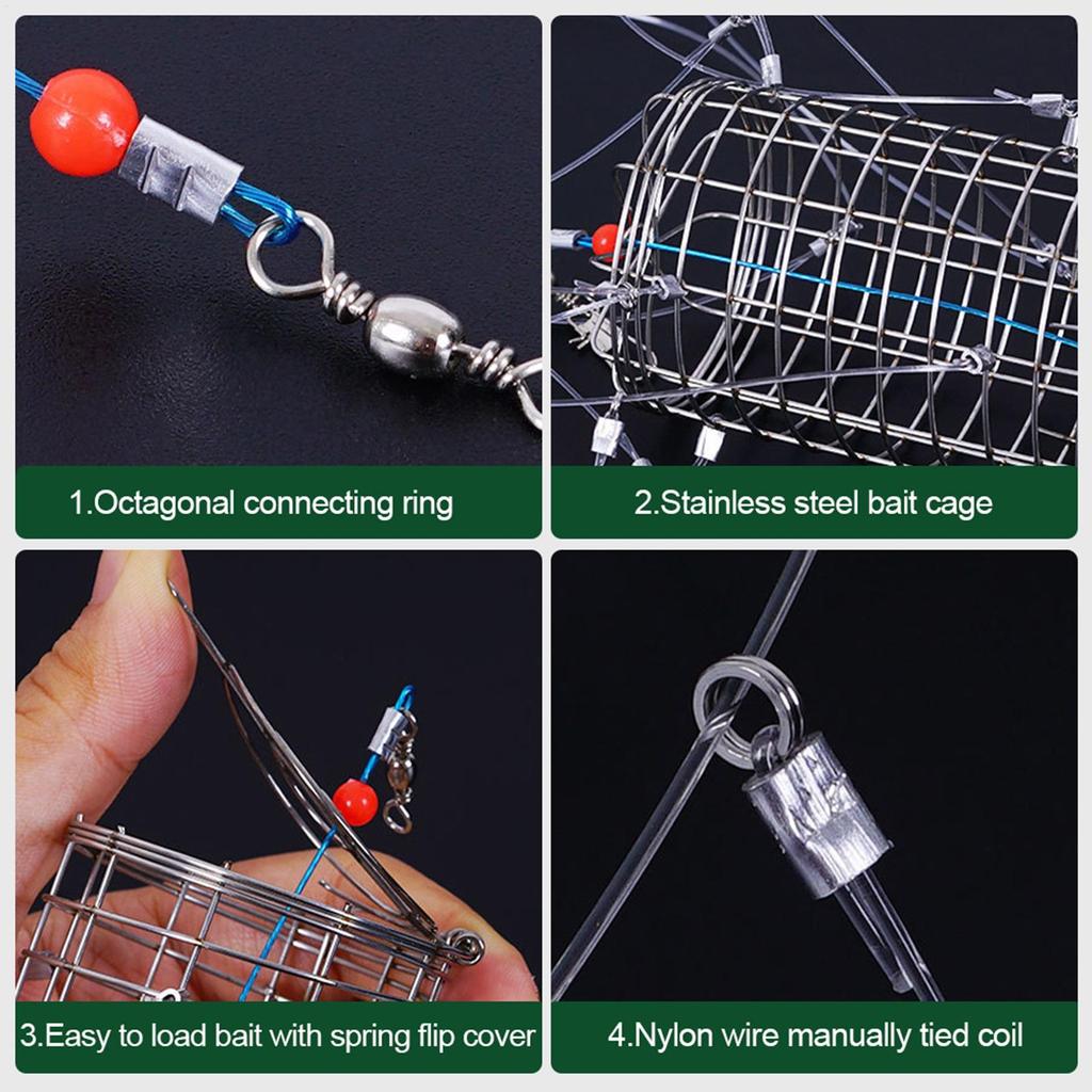 Crab Catcher Catching hookfor Shrimping Portable Net Basket Fishing Trap for Minnows Crawfish Shrimp Crab