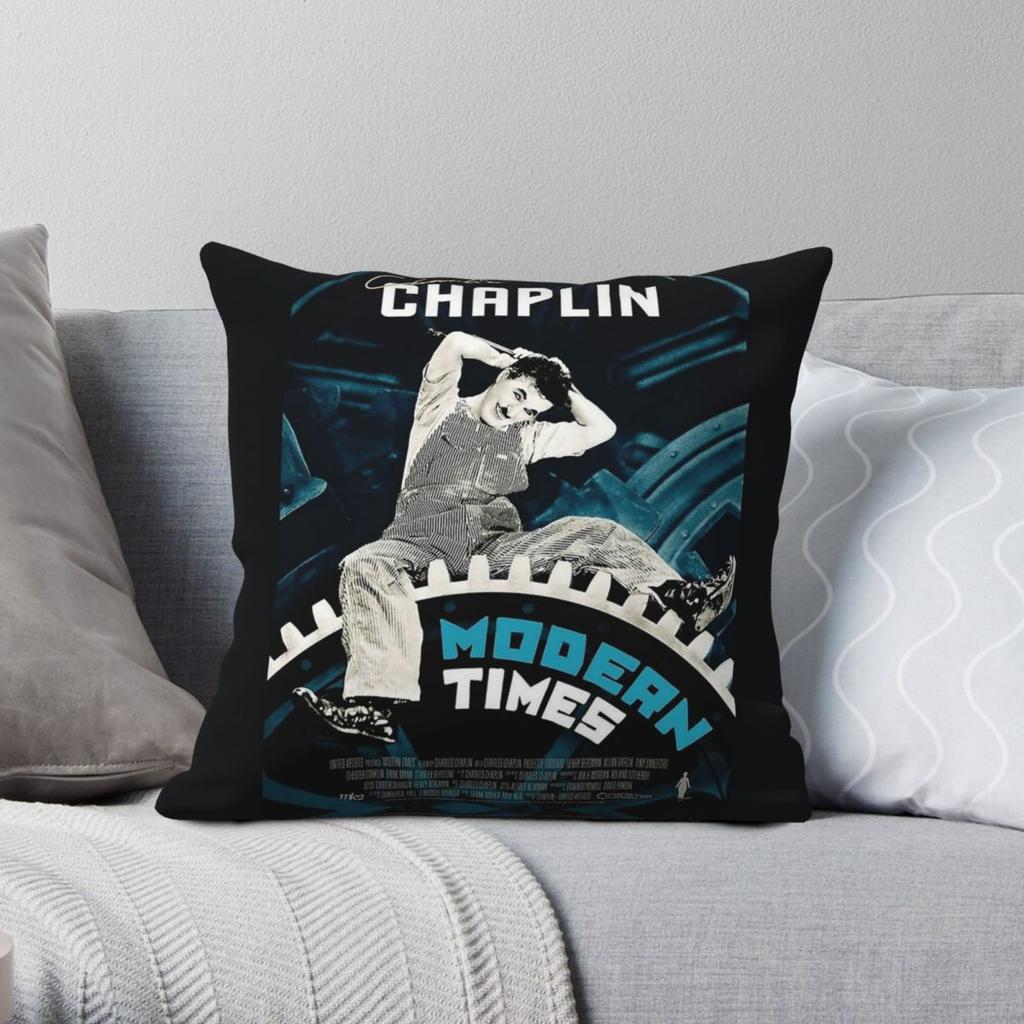 Modern Times By Charlie Chaplin Square Pillowcase Polyester Linen Velvet Creative Zip Decorative Pillow Case Car Cushion Case