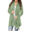 Women's Asymmetrical Open Front Knit Cardigan Long Sleeve Casual Cover Up Loose Fit