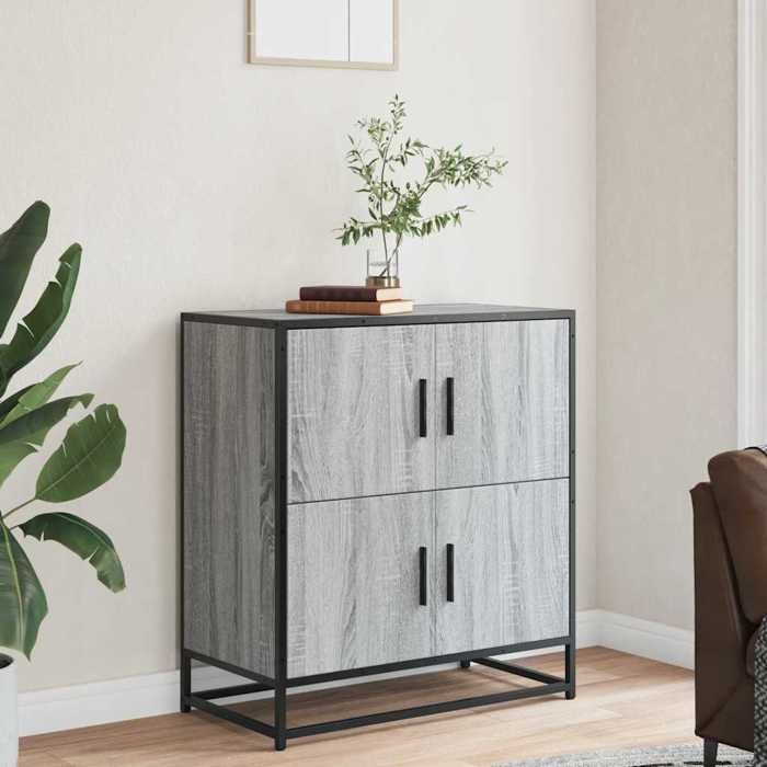 VidaXL Buffet sonoma gris 68x35x76 cm bois d'ingénierie, armoire de rangement, meuble d'entrée, meuble d'appoint, meuble de 848992