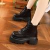 Thick Soled Boots  Autumn/winter New Item 10cm Height Increase Women's Boots British Style High-heeled Short Boots