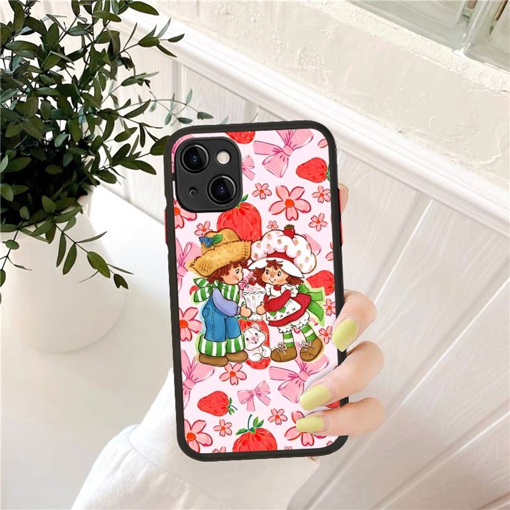 Cartoon Girl S-Strawberry S-Shortcake For IPhone 16 15 14 Plus 13 12 11 Pro Max X XS MAX Translucent Matte Shockproof Cover