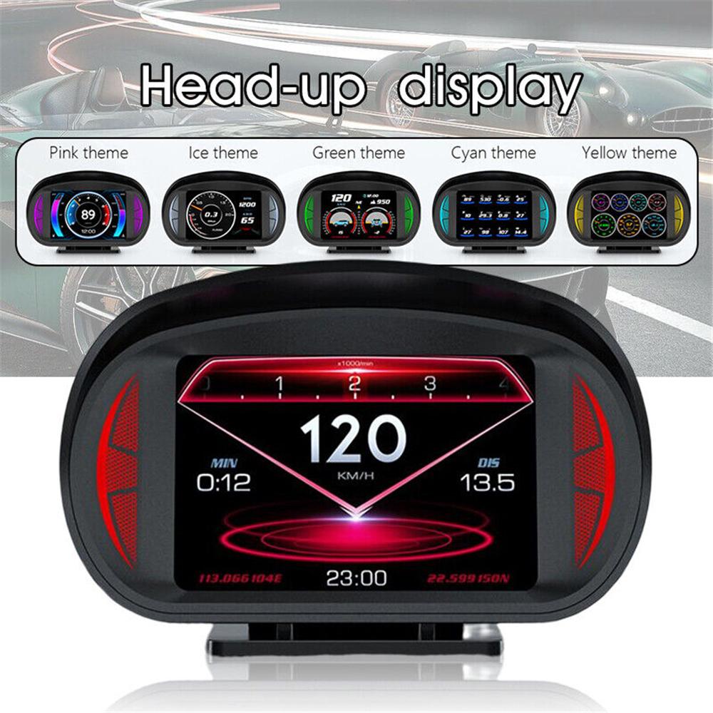 3 в 1 Автомобильный OBD GPS HUD Цифровой проекционный дисплей Спидометр Скорость Температура Сигнализация Датчик