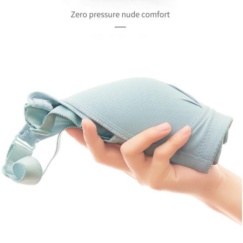 Women's Underwear Gathered Anti-sagging Large Size Front Buttoned Bra Thin No Steel Ring Breathable and Soft