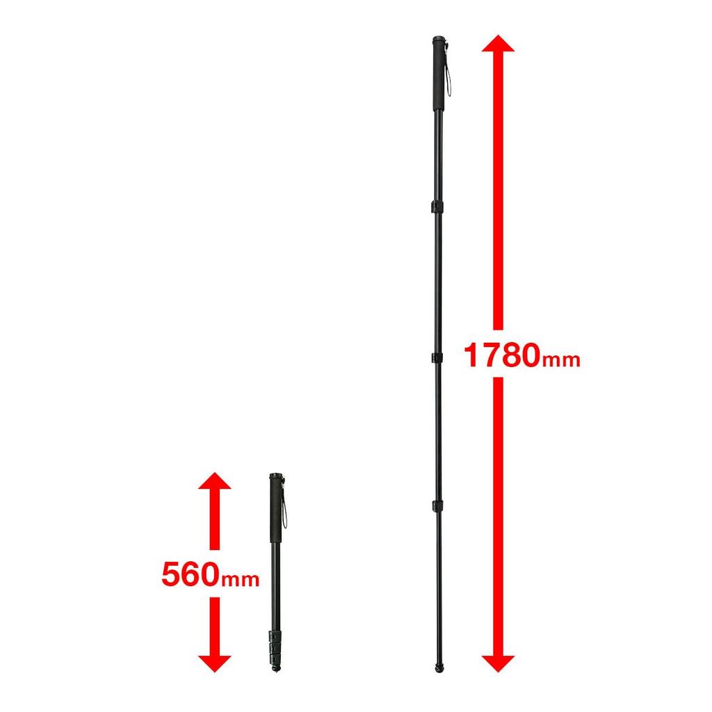 Sanwa Supply Multi-Stand (Monopod) for SLR & Video Cameras, 4 Sections, Leg Diameter 27mm, Extends to Approx. 178cm DG-CAM23