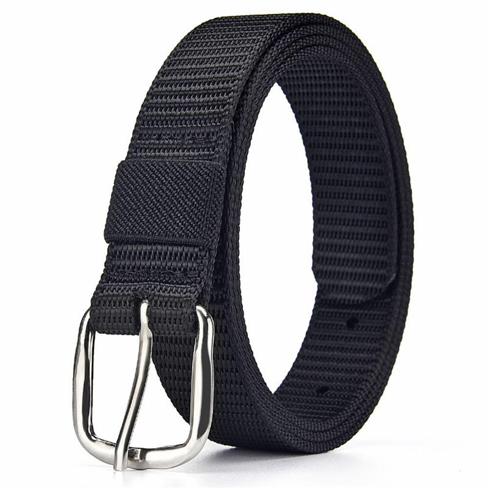 Men Women Metal Buckles Outdoor Sports Casual Braided Belt Waistband Fabric Canvas Belts
