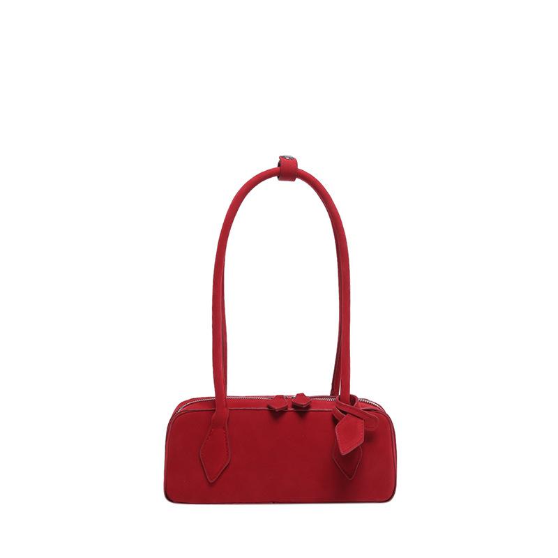 Нишевая сумка-багет под мышкой из замши, популярная универсальная сумка через плечо, темпераментная, для поездок, портативная сумка под мышкой