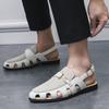 Fashion New Trend Men Sandals 2025 Summer Breathable Leather Casual Sandals Fashion Flats Lightweight Sandals Business Shoes for Men