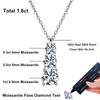 D Color 1.8CT All Moissanite Necklace For Women S925 Sterling Silver with White Gold Plated Lab Diamond Wedding Party Jewelry
