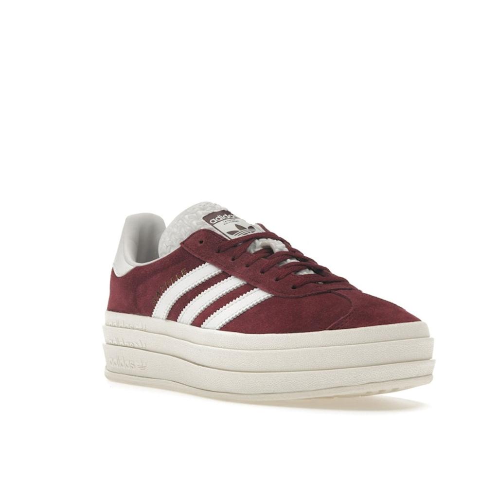 Adidas Gazelle Bold Shadow Red White женские кроссовки Cloud-White Core-White HQ6892