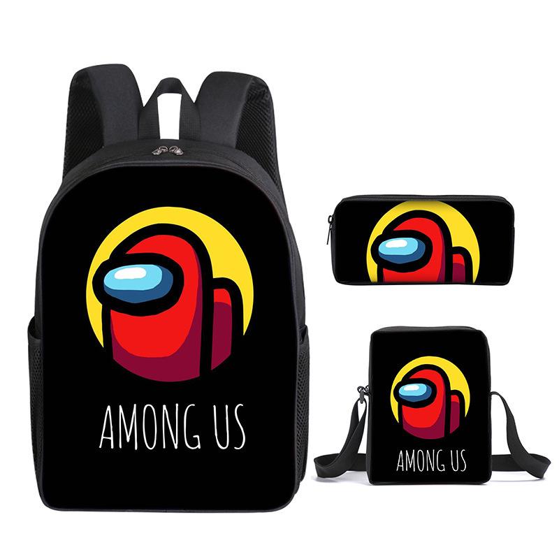 Космический Оборотень Among Us Игровые Товары Школьники Рюкзак Сумка Пенал Школьная сумка Набор из трех предметов