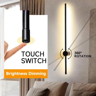 Новый современный светодиодный настенный светильник 100 см/120 см бра для интерьера спальни черный белый