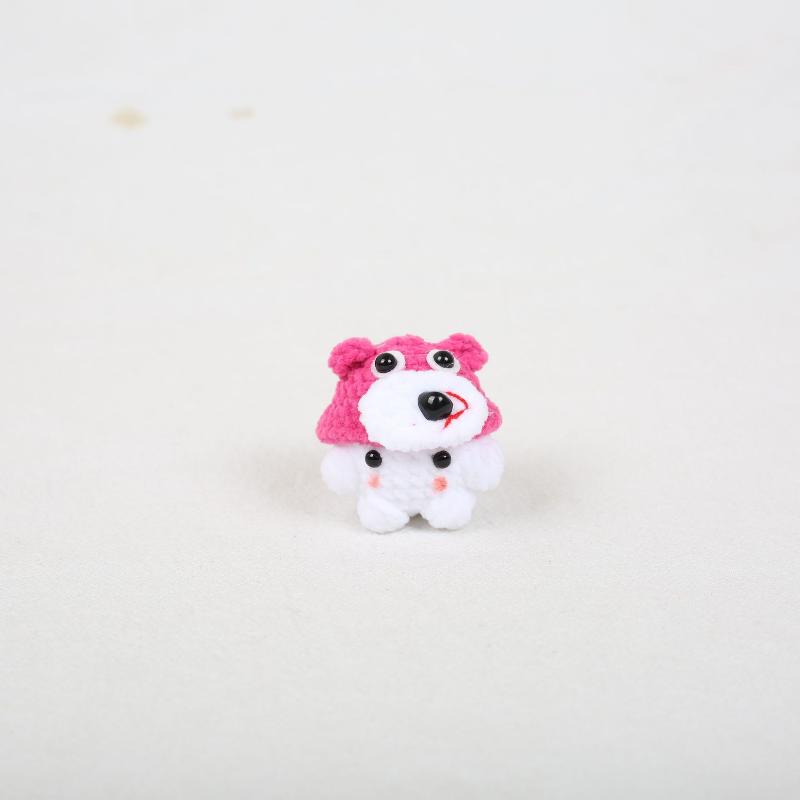 Creative Cute Small Animal Knitting Keychain Pendant Car Bag Decoration Funny Handmade Crochet Doll Ornaments Girls Gifts