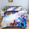 Butterfly Duvet Cover King Queen Size Animal Floral Bedding Set For Teens Adults Beautiful Flower 2/3pcs Polyester Quilt Cover