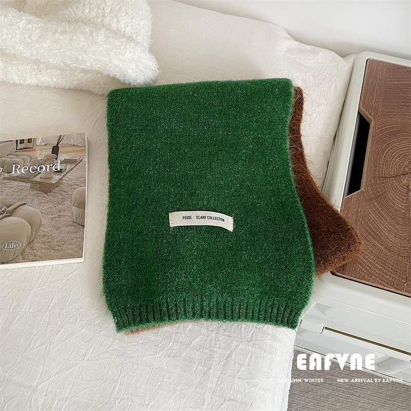 Contrast Color Korean Scarf: Cute & Cozy Knit for Women, Autumn/Winter Neck Warmer, Easy To Match for Students