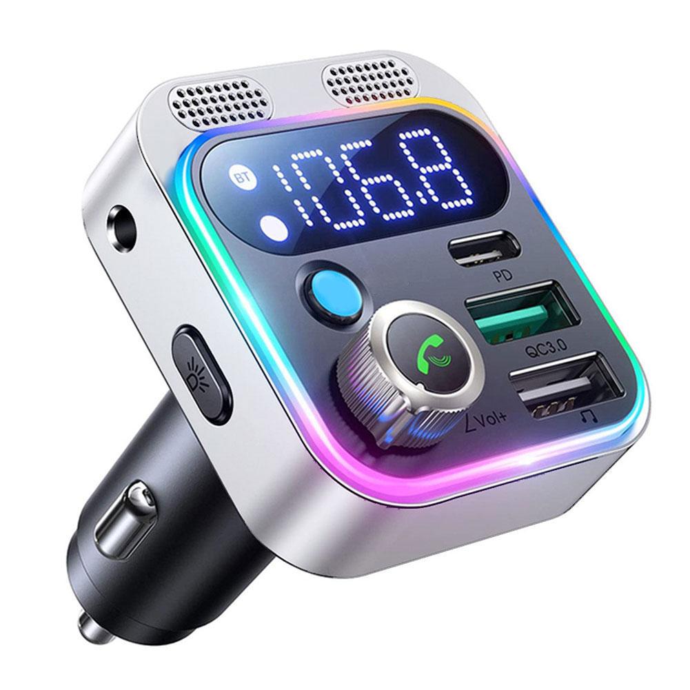 2025 Bluetooth 5.0 FM Transmitter For Car FM/AUX Bluetooth Car Adapter Car Charger Bass Boost 3 Ports Charger Bluetooth Adapter