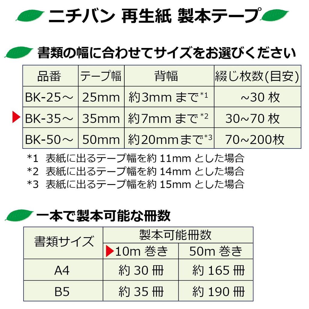 Nichiban Binding Tape, 35mm x 30m Roll, BK35-306, Black, for Commercial Use