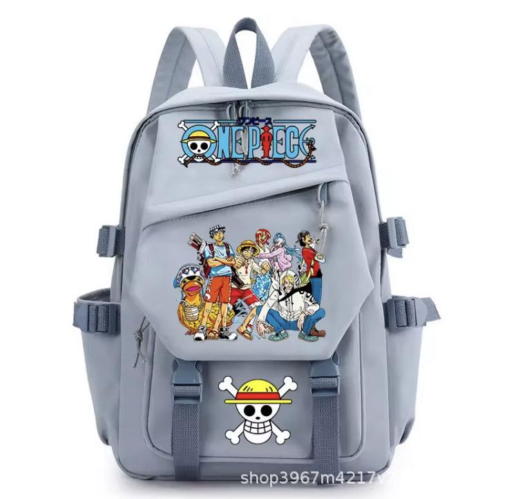 One Piece Luffy Backpack for Teens Boys Girls, Anime Cosplay School Bookbag College Student Travel Daypack Large Capacity Shoulder Bag Vintage Gift