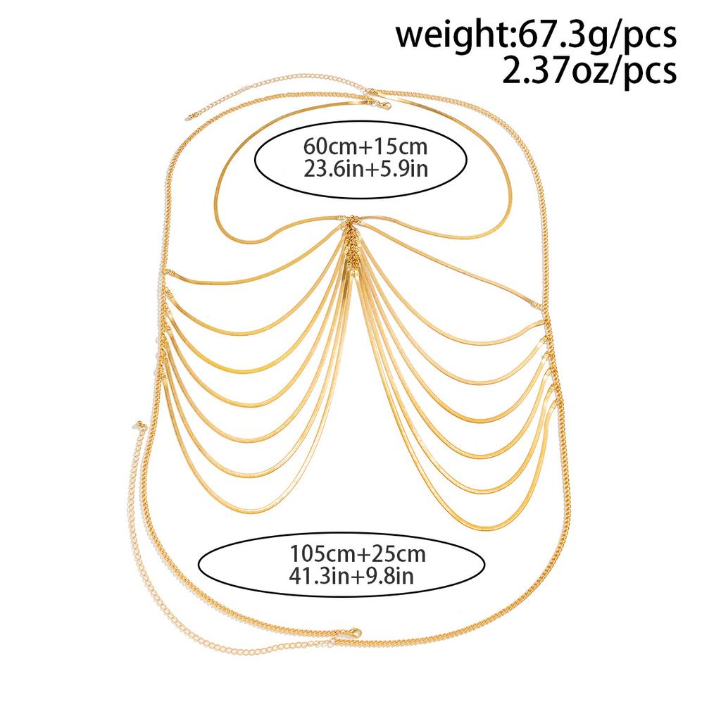Casual Holiday Style Women's Sexy Chest Chain Bikini Necklace Geometric Chain Tassel Body Chain