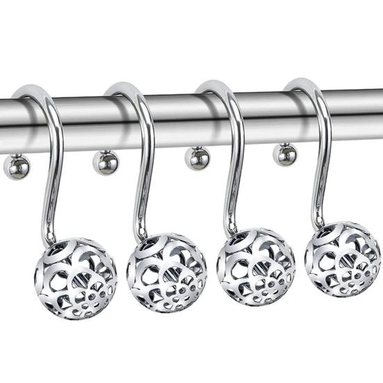 Экологичные прочные подвесные многоразовые крючки для штор для ванной комнаты, аксессуары для ванной комнаты, крючок для занавески для душа