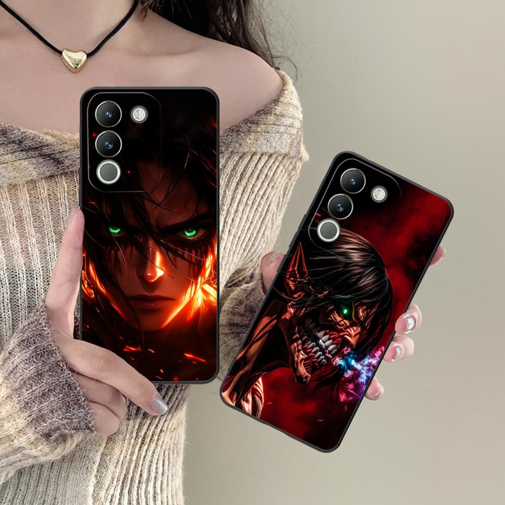 AOT Эрен Йегер Матовый ТПУ Чехол для Мобильного Телефона для VIVO Y77 76 75 74 73 72 58 56 55 51 50 38 36 Y19 Y18 Y03 Y01 5G Цветная Крышка