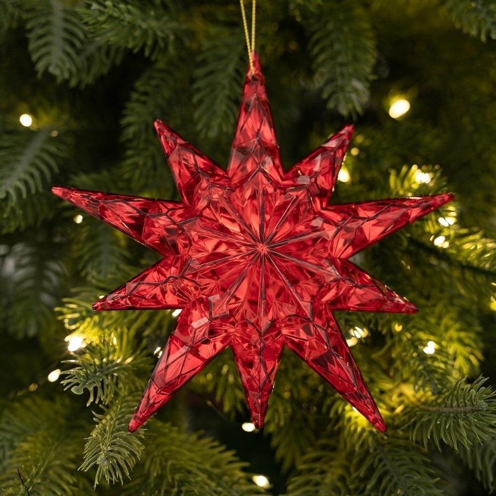 Acrylic Christmas Hanging Bowknot Home Decor Holiday Gift Christmas Tree Crystal Decor Christmas