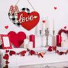 Valentines Day Door Sign, Heart Shaped Wooden for Room Home