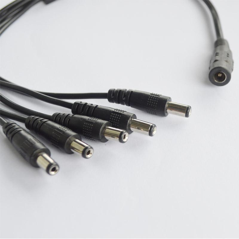 Разъем питания постоянного тока 5,5 мм, кабель питания постоянного тока, 1 гнездо на 5 штекеров, разветвитель-адаптер для камеры видеонаблюдения и светодиодной ленты Blackup Camer