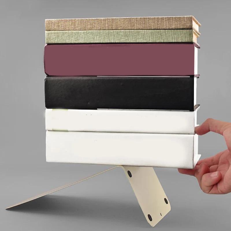 2pcs Durable L-shaped Metal Bookends INS Simple Book Holder Desk Stand for School Office Student