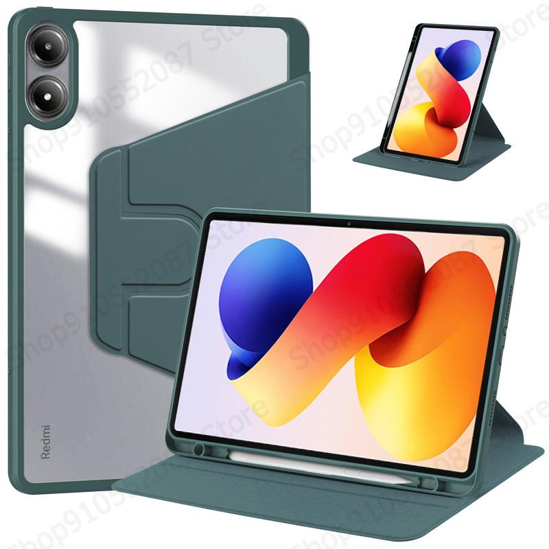 Чехол For Redmi Pad 2 Pro с держателем для стилуса, 360° вращающийся, прозрачный твердый акриловый чехол для планшета For Redmi Pad 2 Pro 12,1 дюйма