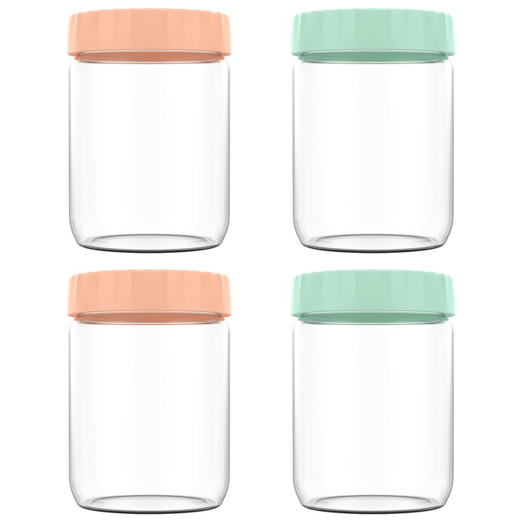 4/8Pcs Overnight Oats Container Moisture Resistant Sealable Glass Jars Kitchen Milk Fruit Salad Food Storage Jars Portable
