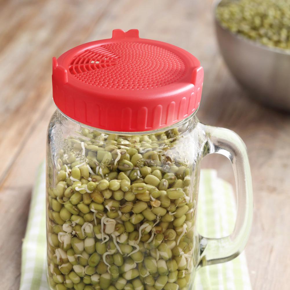 1/2pcs Sprouting Lid Seed Growing Fermentation Vegetable Sealing Lids Food Grade Mesh Sprout Cover Kit for Mason Jar