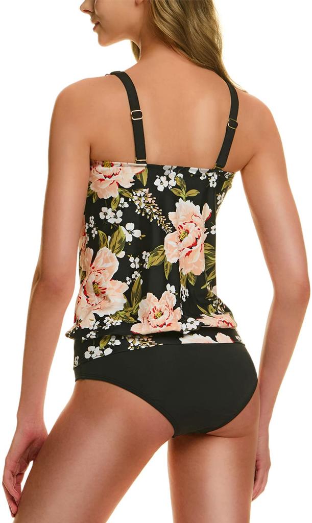 Tankini Swimsuit for Summer UV Padded Top and Bottom Marine Hot Body Large [Tesla] Women's [Stretchy, Quick-Drying, Protection] Set, Separate, Beach,