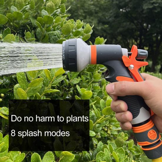 Водяной шланг-распылитель высокого давления, садовый шланг, насадка 8 схем распыления, мощный ручной распылитель для полива растений и газона, мойки автомобилей