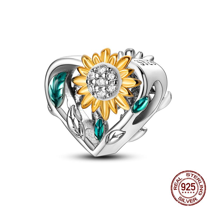 Медные бусины для DIY, шарм в виде сердца из серии «Древо жизни», подходит для оригинального браслета Pan для женщин, ювелирное изделие, подарок на день рождения