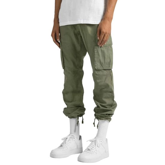 Men Cargo Pants Drawstring Waist Casual Trousers Multi-Pocket Loose Joggers Athletic Trousers for Daily Wear Exercise Street