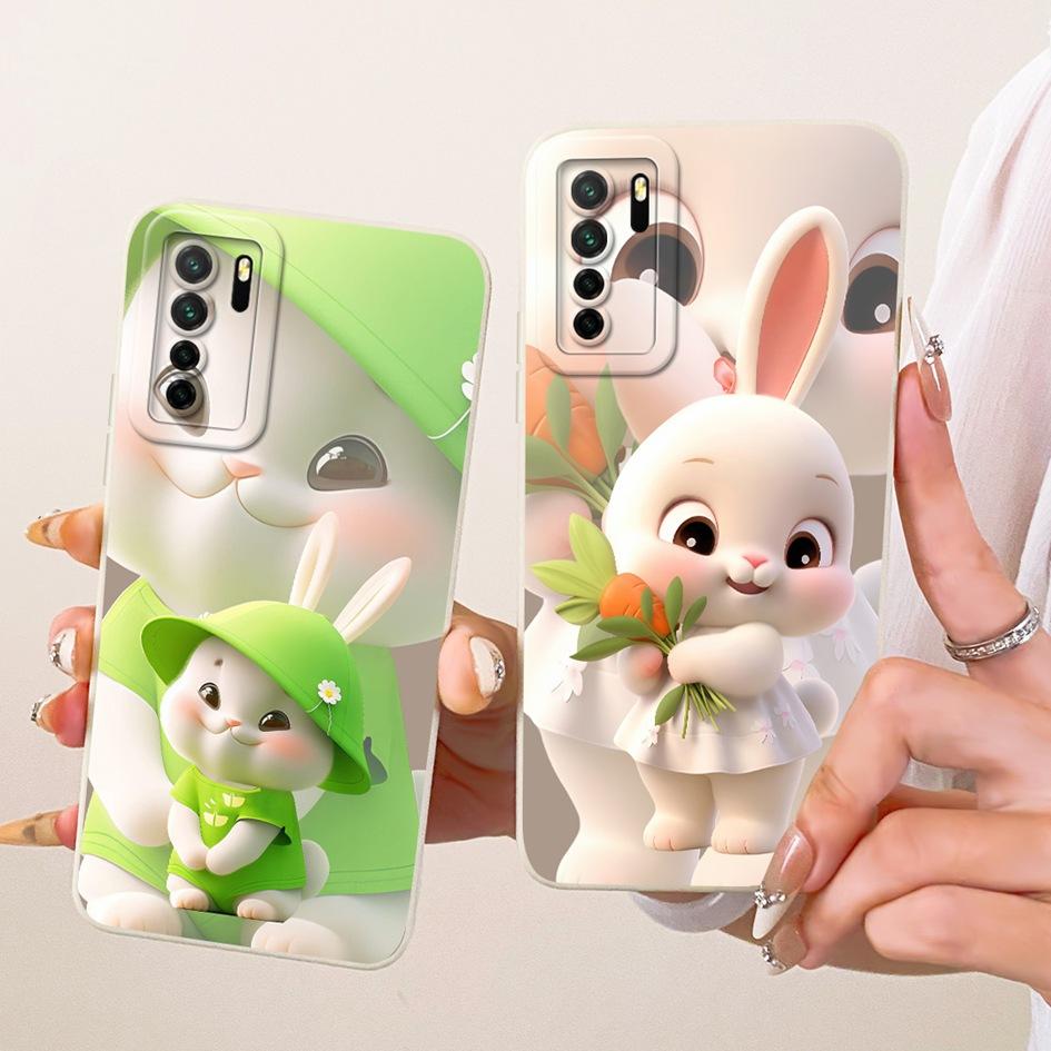 Для Huawei Nova 7 SE Чехол P40 Lite 5G CDY-NX9B CDY-AN20 Милый Кролик Мультяшный Мягкий Силиконовый Защитный Чехол Для Honor 30S Funda