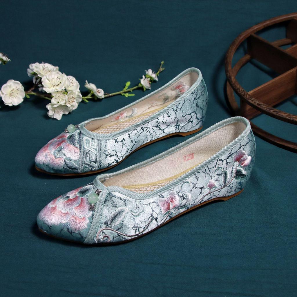 Ruyu 2024 Весна/Лето Женские туфли из ткани с вышивкой в старом пекинском стиле для чонсама