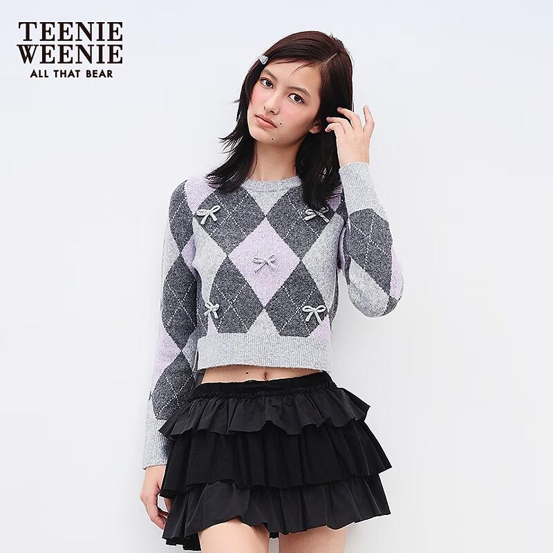 Женский короткий свитер Teenie Weeniebearnova с ромбовидным узором