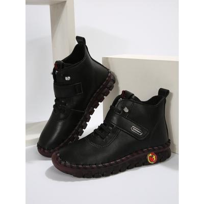 Зимние ботинки, слипоны для женщин, высокие кеды на шнуровке, повседневная кожаная ортопедическая обувь, ударопрочные женские кроссовки